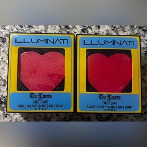 Illuminati Cosmetics The Lovers Tarot Bath Bomb - Cherry Scented Set Of 2. New